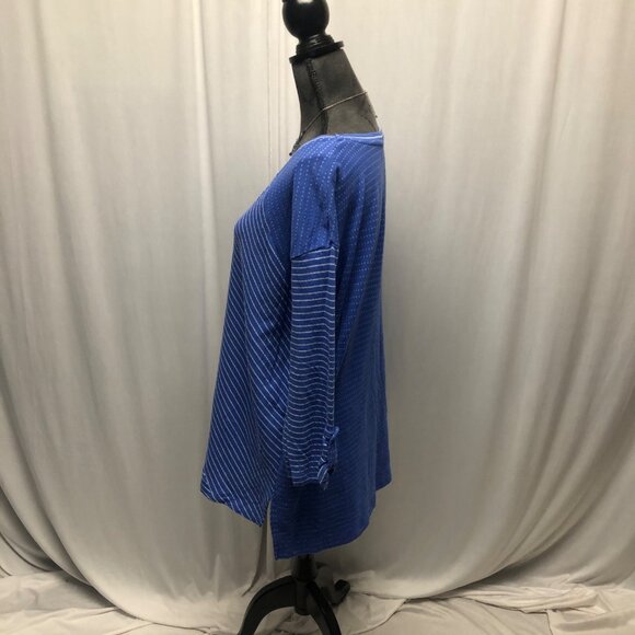 Sportelle Pullover Top Womens Size 2X Blue Striped Raglan Sleeve Sweatshirt - Picture 3 of 7